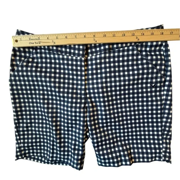 Callaway | Opti-Dr Golf Mid Rise Gingham Checkered Pattern Shorts Pockets Size 8 - Picture 2 of 8